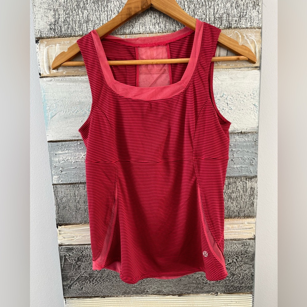 lululemon athletica Red Striped Tank Top